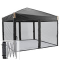 Aoodor Pop Up Canopy 12'x12' With Removable Mesh Sidewalls - Black