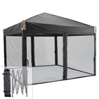 Aoodor Pop Up Canopy 12'x12' With Removable Mesh Sidewalls - Black