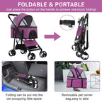 YRLLENSDAN 3-in-1 Pet Stroller With Detachable Carrier And 4 Wheels