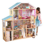 KidKraft Majestic Mansion Wooden Dollhouse 3-Level Playset With 34 Accessories