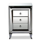 Baxton Studio Pauline Mirrored 3-Drawer End Table