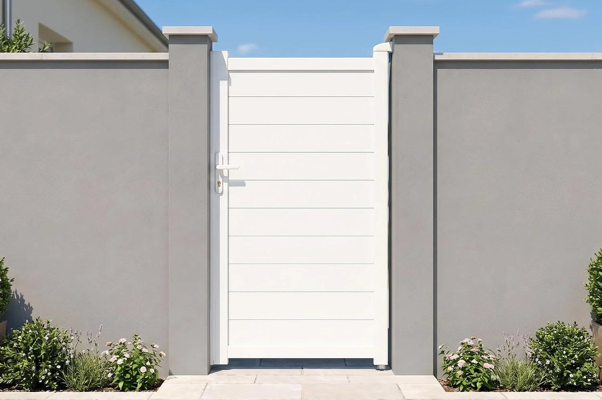 Casanoov Aluminum Swing Gate 392 cm x 161 cm Anthracite Gray RAL 7016 - KIT-000024