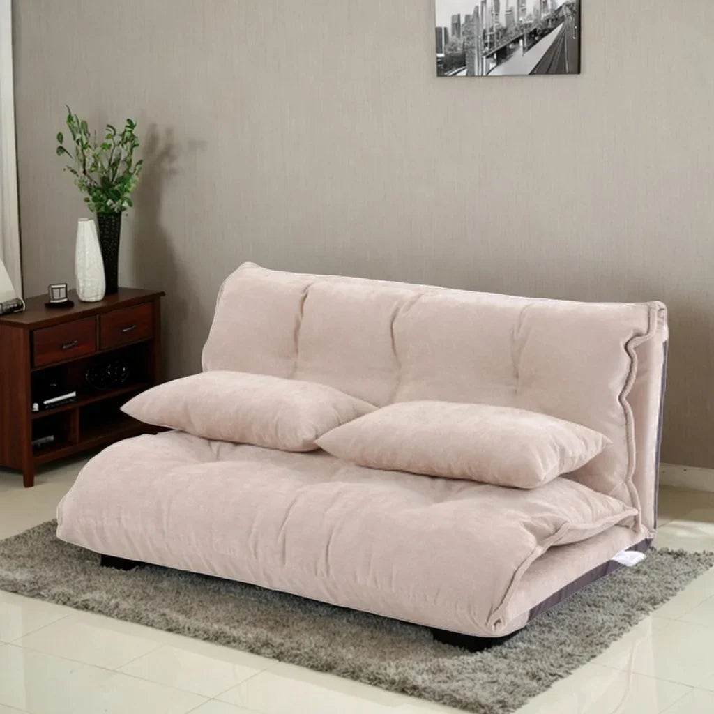 Orisfur Adjustable Folding Futon Sofa With Two Pillows