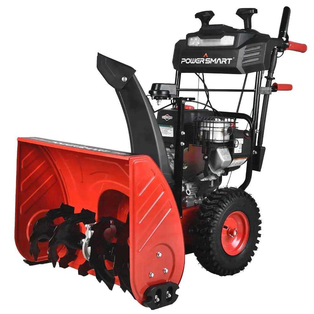 Powersmart Two-Stage Gas Snow Blower, 24 in, 212cc, Electric Start, LED Light, Heated Handles
