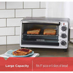 BLACK+DECKER 6-Slice Toaster Oven, Black - TO1950SBD
