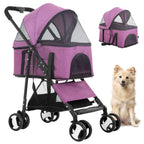 YRLLENSDAN 3-in-1 Pet Stroller With Detachable Carrier And 4 Wheels