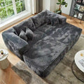 HOOOWOOO Plush L-Shaped Sectional Sofa With Removable Ottoman, 3-Piece, 80L x 69.3W x 35.4H x 59D