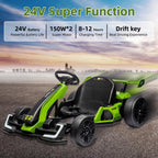 24V Electric Go Kart With 300W Motor, EVA Tire, Green