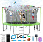 Trampoline With Enclosure Net And Adjustable Basketball Hoop - 8ft, 10ft, 12ft, 14ft, 15ft, 16ft