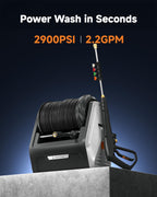 Giraffe Tools Wall Mounted Electric Pressure Washer, 1800W, 2900 PSI, 2.2 GPM, 100 ft Hose, 5 Nozzles