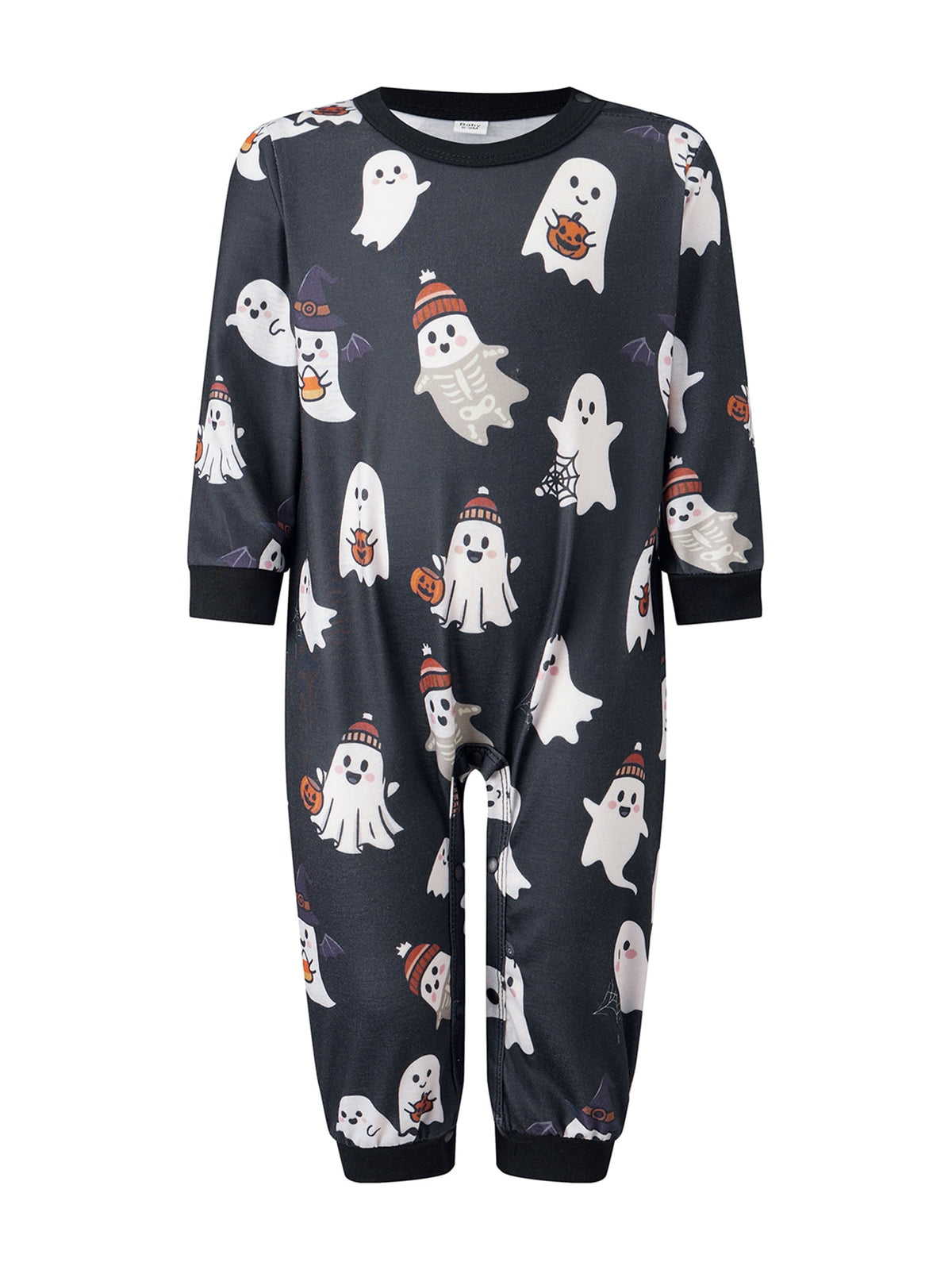 RUINIXCW Family Matching Halloween Ghost Pajama Set Black Long Sleeve Sleepwear for Trick or Treat Party Holiday Photos