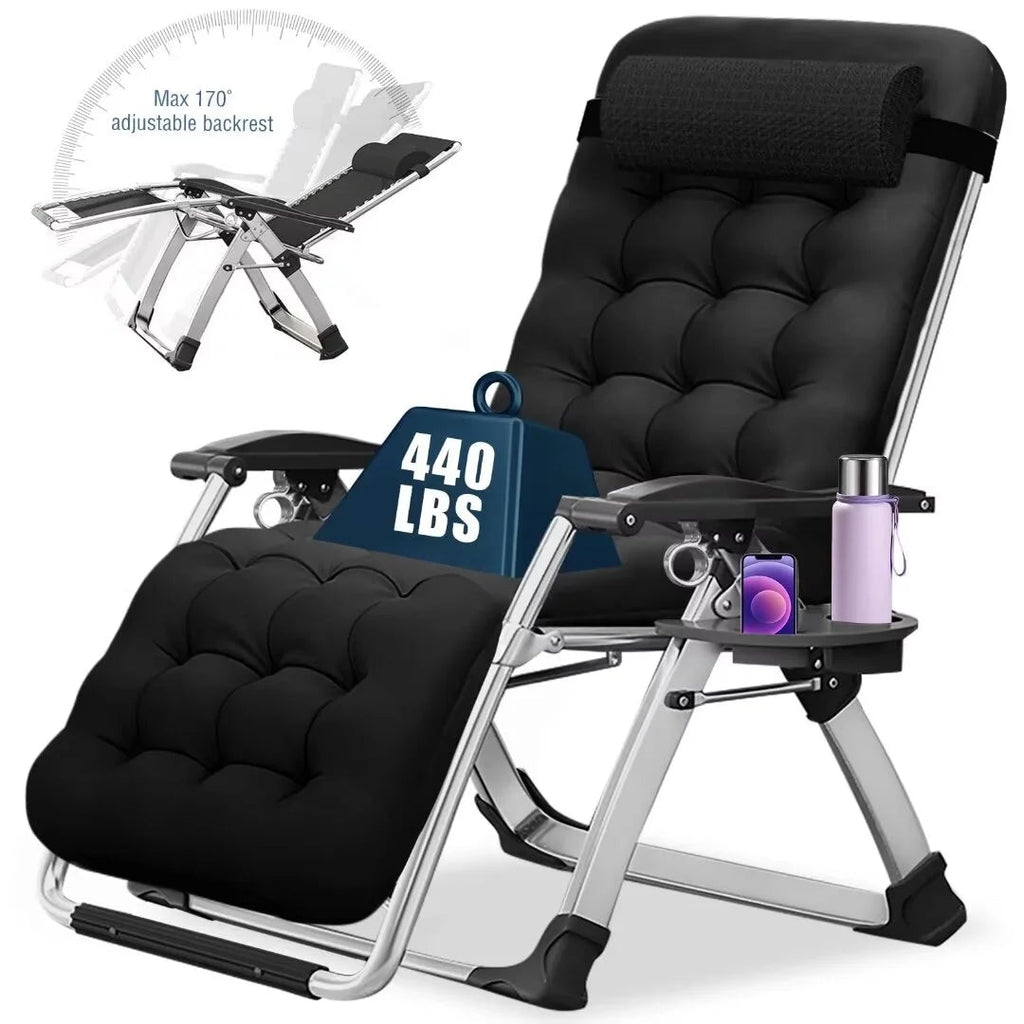 NAIZEA Zero Gravity Lawn Recliner Chairs, 2 Pack, Black
