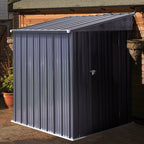 VEIKOUS Outdoor Lean-To Storage Shed 8' x 4', Grey
