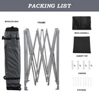 Aoodor Pop Up Canopy 12'x12' With Removable Mesh Sidewalls - Black