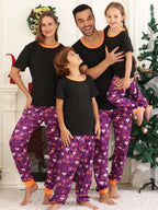 DAKIMOE Halloween Pajamas Family Matching Set Holiday Print Long Sleeve Jammies Loungewear PJs Set Sleepwear Adult Kids Men Women Toddler