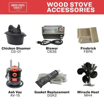 Logwood Cast Iron Wood Stove, 900 Sq. Ft., 54,000 BTUs
