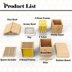AUSHIVE Wax-Coated Cedarwood Beehive Kit With 4 Beehive Frames And 6 Brood Frames - Beige