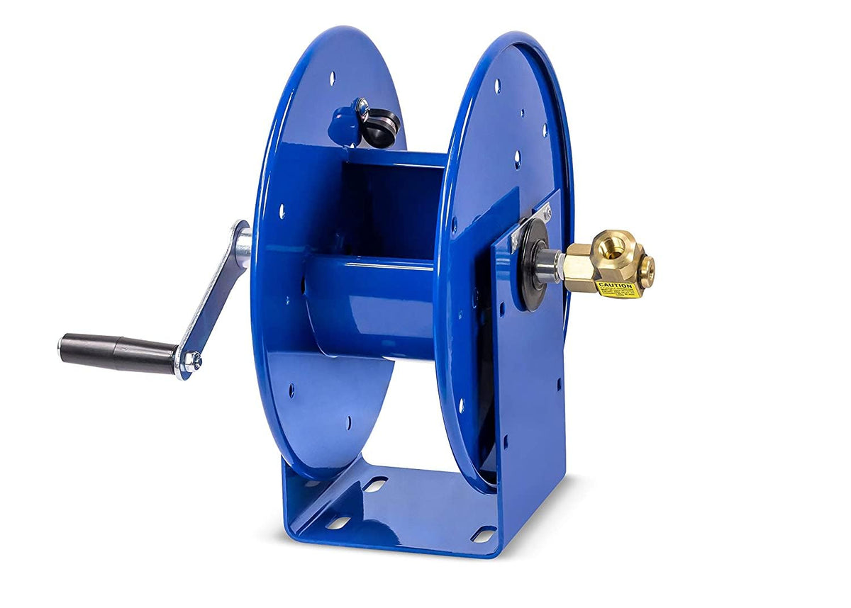 Coxreels Compact Hand Crank Steel Hose Reel, 4,000 PSI, Holds 3/8 in x 50 ft Hose - 112-3-50