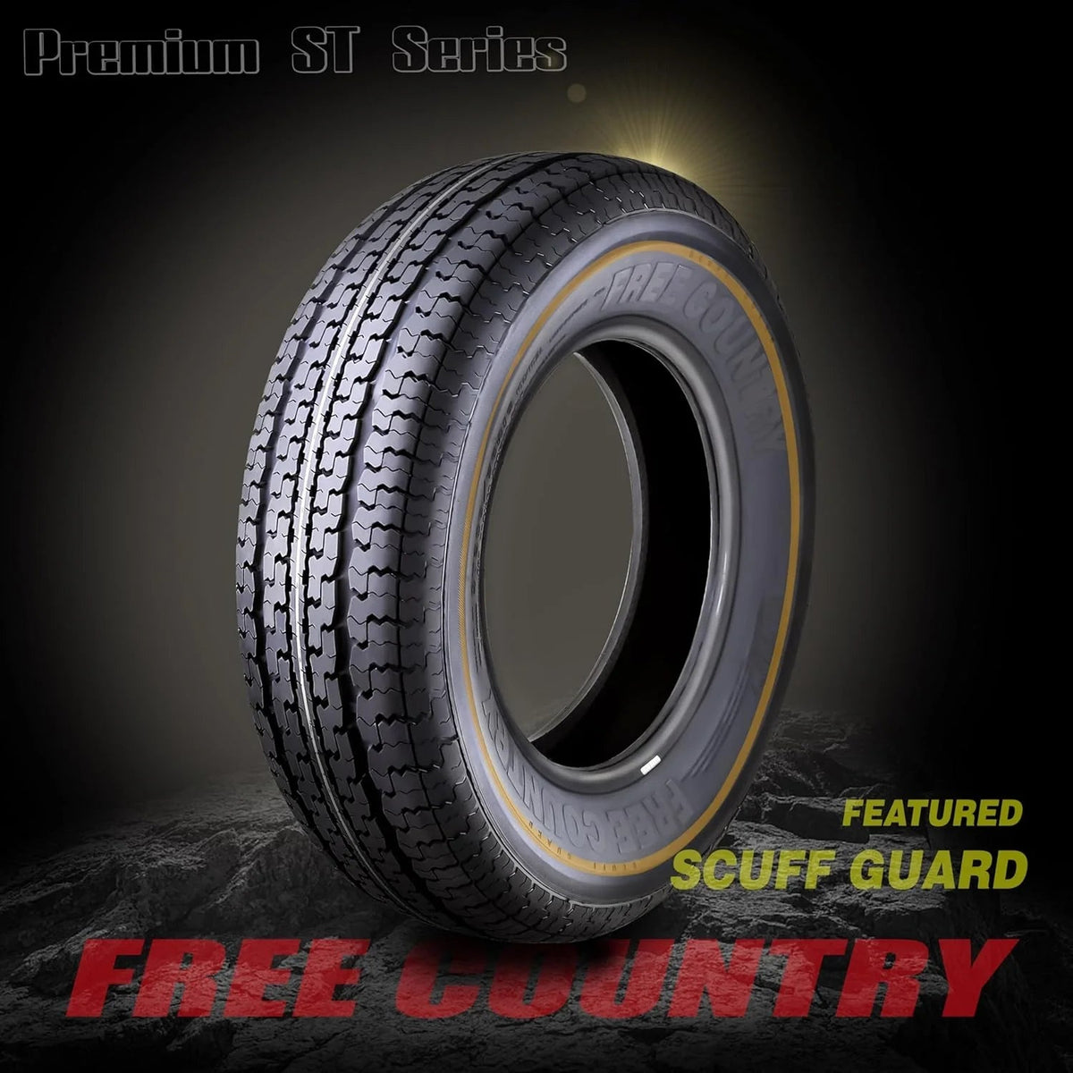 FREE COUNTRY Trailer Tires ST205/75R15, Set Of 4, 10-Ply Load Range E, Steel Belted Radial