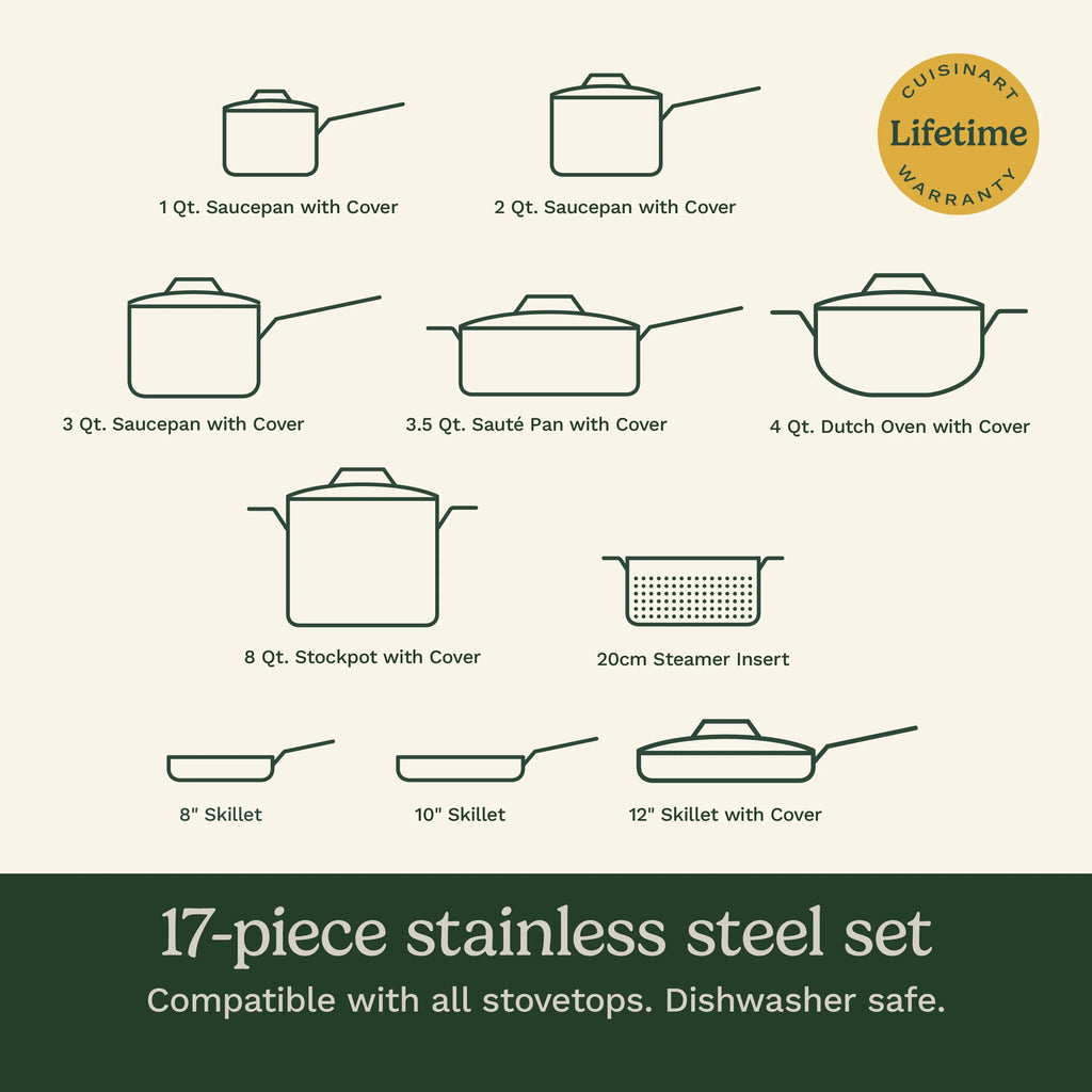Cuisinart Chef's Classic 17-Piece Stainless Steel Cookware Set