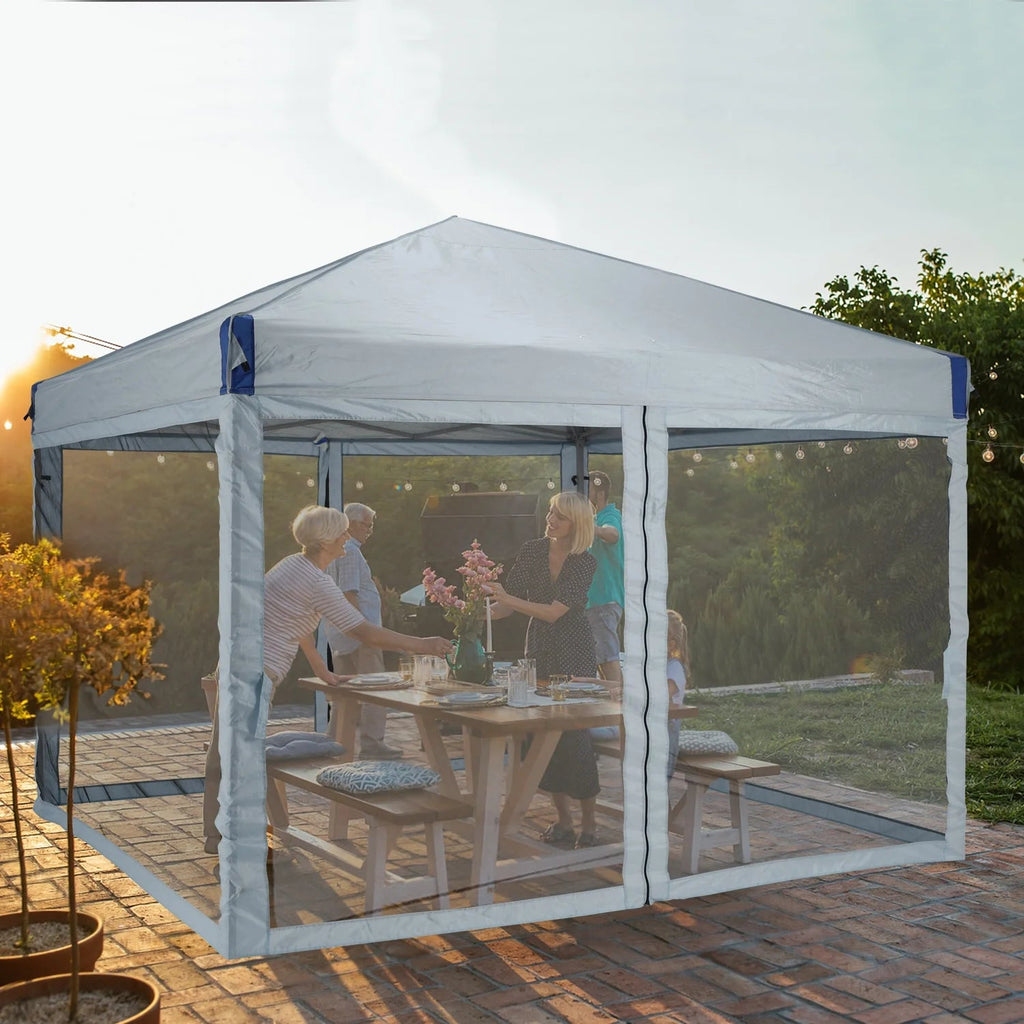 Aoodor Pop Up Canopy 12'x12' With Removable Mesh Sidewalls - Black