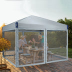 Aoodor Pop Up Canopy 12'x12' With Removable Mesh Sidewalls - Black
