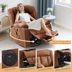 Korser Swivel Rocker Recliner Chair With Massage, Heating, USB Charging And Storage