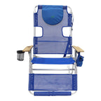 Ostrich 3-N-1 Altitude Outdoor Reclining Beach Chair, Blue - 16-Inch Height