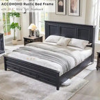 King Engineered Wood Platform Bed Frame With Headboard And 3 Drawers - 86L x 81.5W x 52.5H
