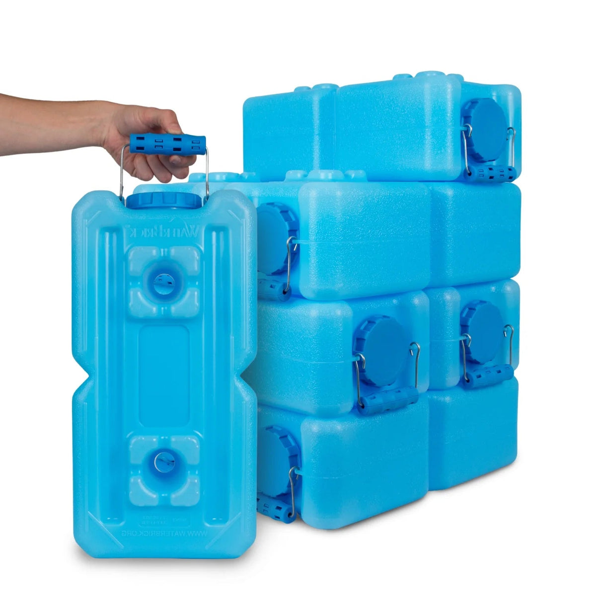 WaterBrick Stackable 3.5 Gallon Blue Water And Food Storage Container - 8 Pack