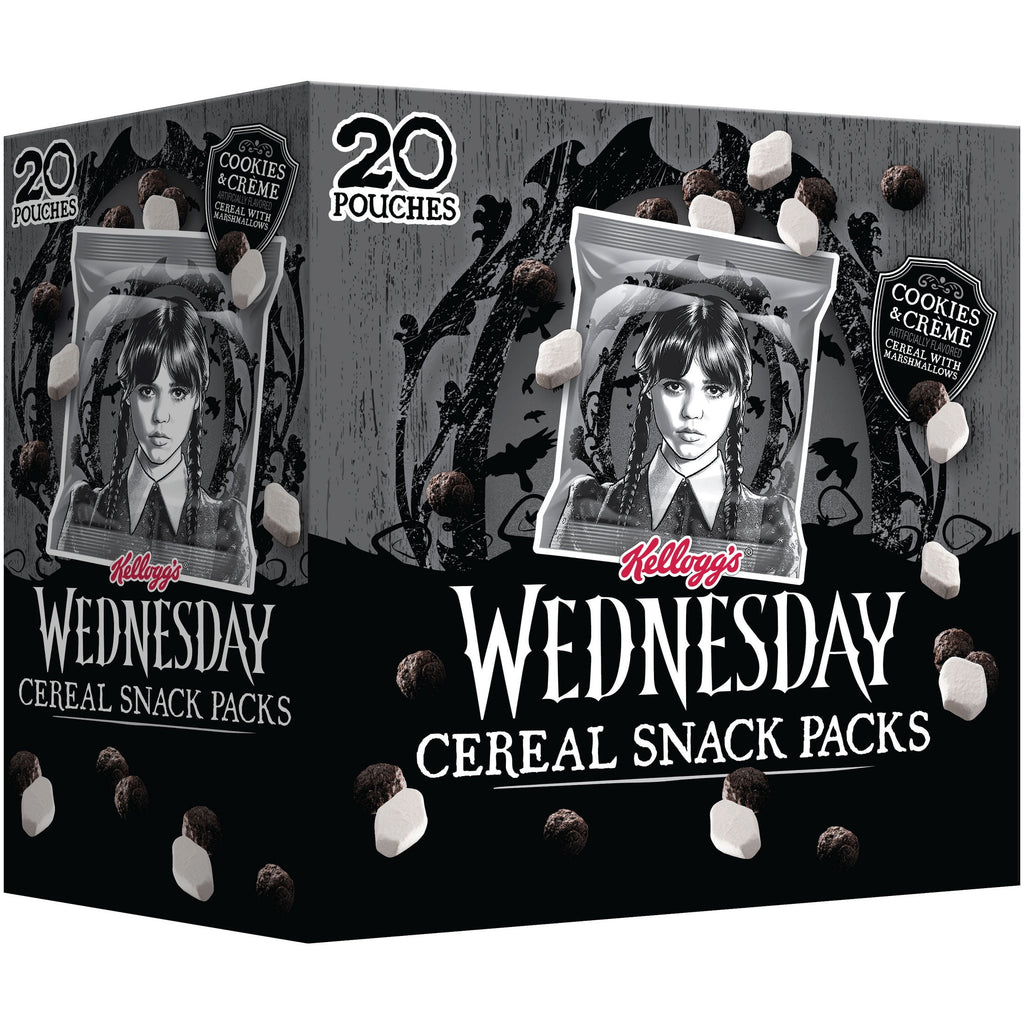 Kellogg's Cookies and Crème with Marshmallows Cereal Pouches, Whole Grain, 9 oz, 20 Count