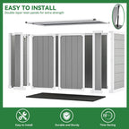 Seizeen Outdoor Resin Storage Shed, 41 Cu. Ft. / 306 Gal, Gray, 3 Doors With Floor