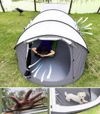 4 Person Pop-Up Camping Tent, Waterproof, 2 Doors, Automatic Setup