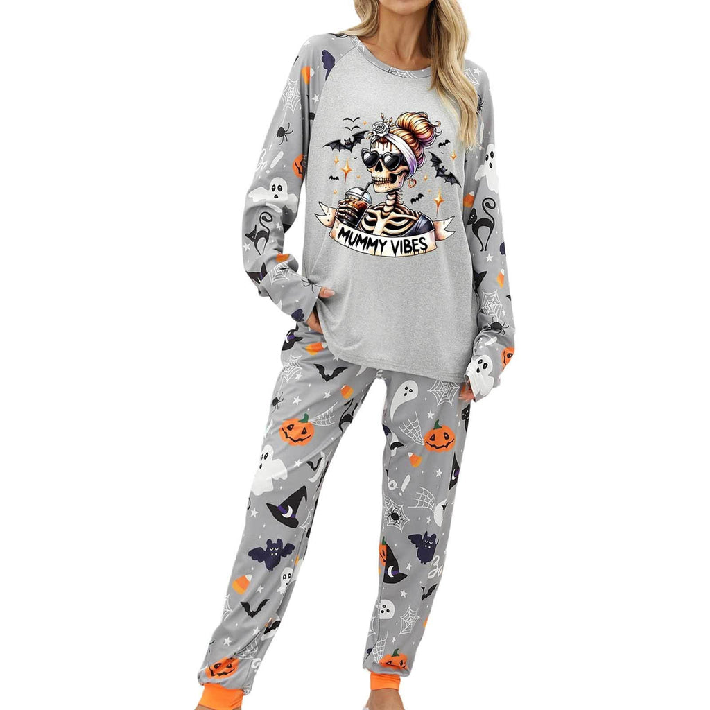 Pajamas For Women Set Halloween Cozy 2 Piece Outfit Soft Comfortable Sleepwear Loungewear Nightwear Nightclothes Homewear