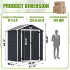 Enyopro Horizontal Resin Outdoor Storage Shed, 306Gal, 55.9in L x 29.52in W x 43.3in H