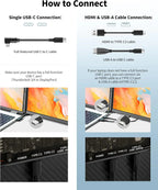 Cevaton Laptop Screen Extender With 15.6 Inch FHD 1080P Display - P5