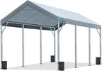 ADVANCE OUTDOOR Heavy Duty 12x20 ft Carport Canopy Garage, Gray