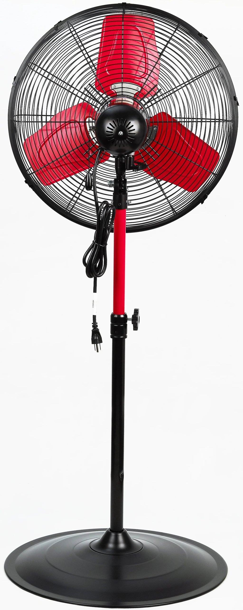 Hyper Tough 20 inch 3-Speed Oscillating Metal Pedestal Fan, Red & Black