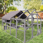 aivituvin Large Outdoor Cat Enclosure With 7 Platforms, 2 Bridges And 2 Small Houses