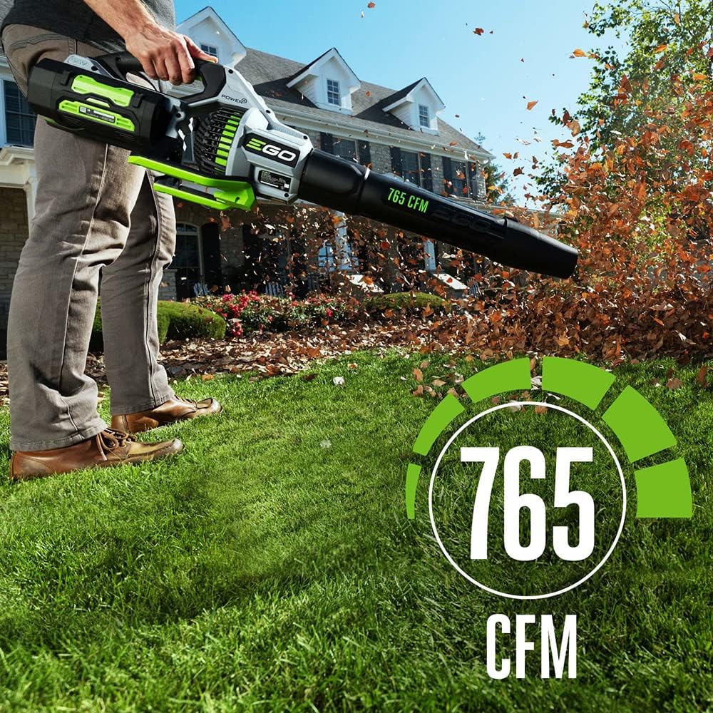 EGO Power+ 56-Volt 765 CFM Brushless Cordless Leaf Blower With 5.0Ah And 2.5Ah Batteries - LB7654