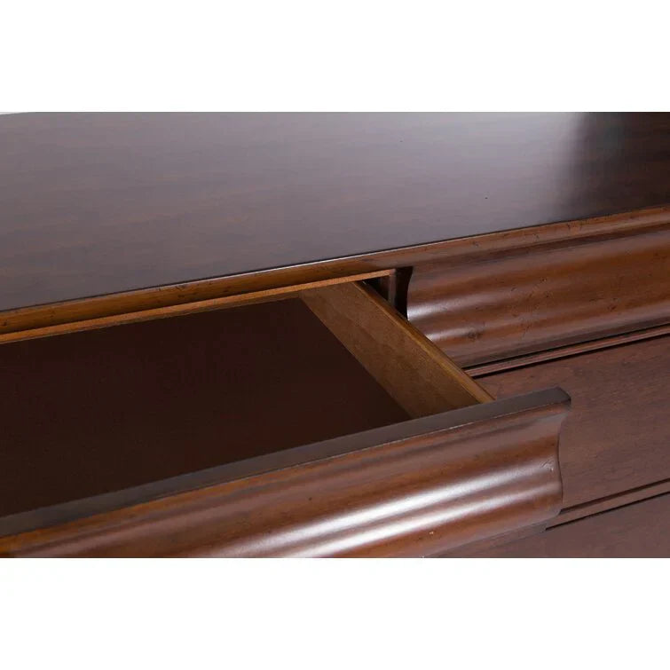 8 Drawer 64in W Double Dresser With Mirror - 80in H x 18in D