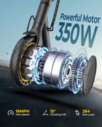 Electric Scooter With 350W/500W Motor And 22 Mph Top Speed