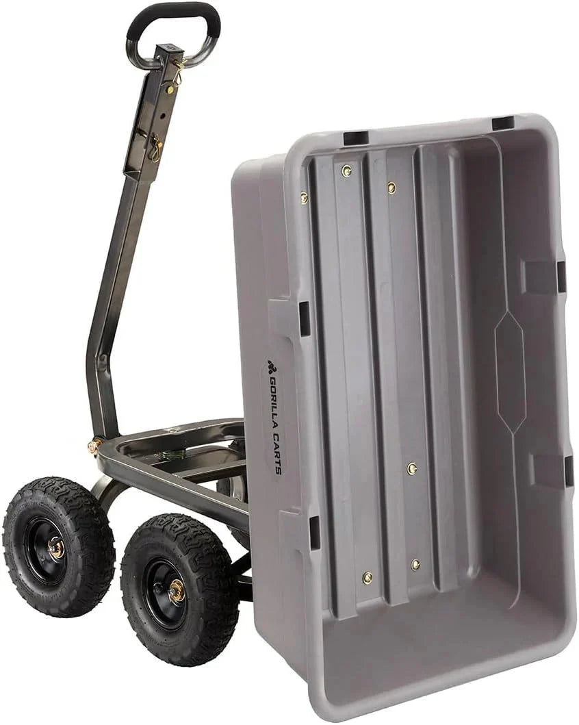 Gorilla Carts Utility Dump Wagon 6 Cubic Feet 1200 lb Capacity Black - GOR6PS