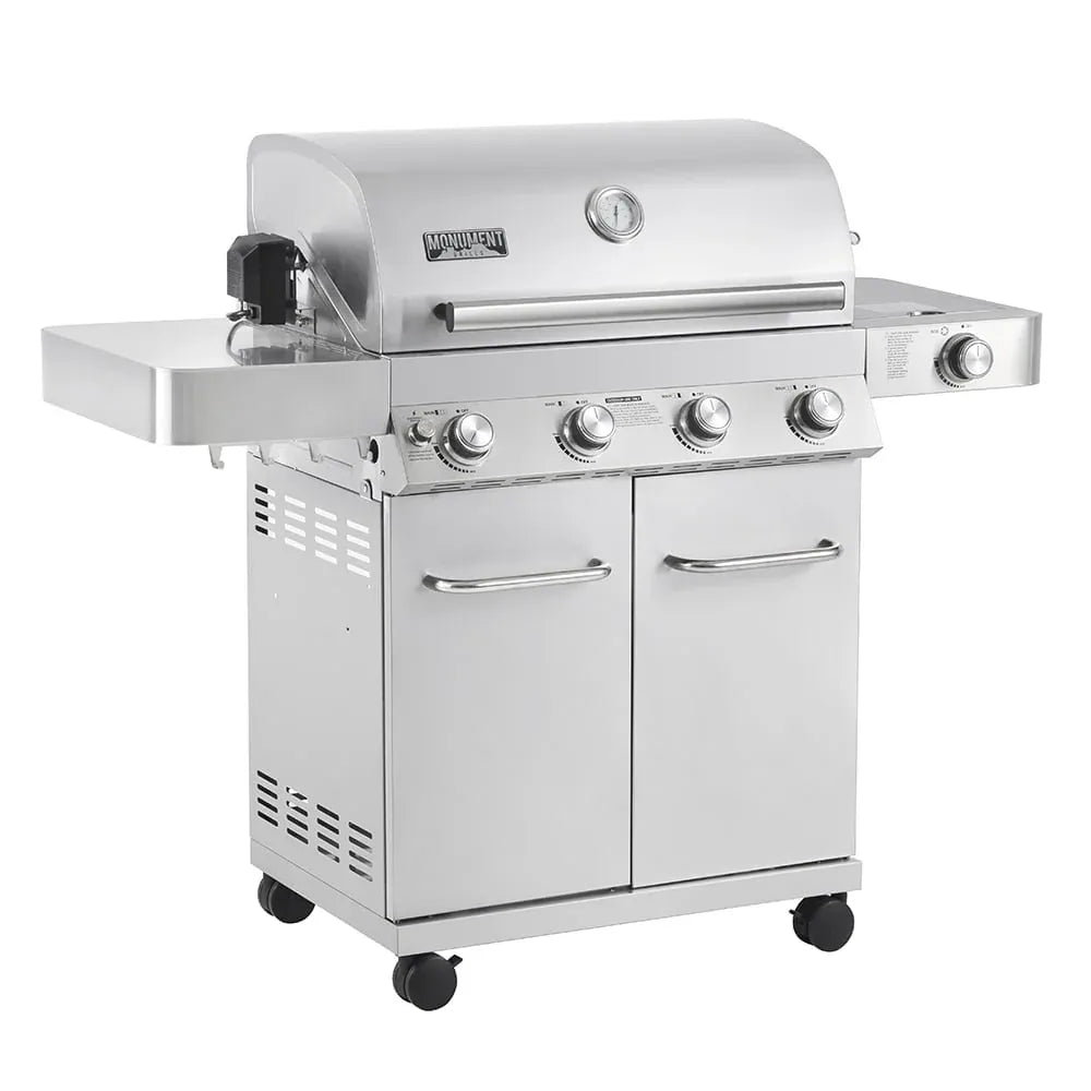 Monument Grills Stainless Steel 4 Burner Propane Gas Grill With Rotisserie - 17842