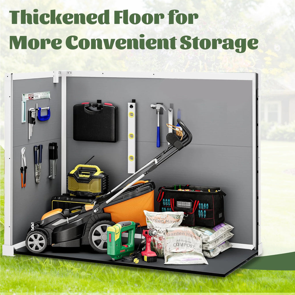 Enyopro Horizontal Resin Outdoor Storage Shed, 306Gal, 55.9in L x 29.52in W x 43.3in H