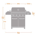 Monument Grills Stainless Steel 4 Burner Propane Gas Grill With Rotisserie - 17842