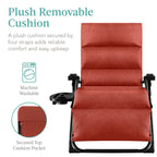 Best Choice Products Oversized Zero Gravity Folding Recliner With Removable Cushion And Side Tray - Fossil Gray
