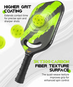 Warping Point Carbon Fiber Pickleball Paddle With Textured Grit Surface - Ascent