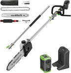 60V Cordless Pole Saw With 15 FT Reach, 10 Inch Guide Bar And 2.5AH Battery