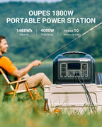 OUPES Portable Power Station 1488Wh 1800W With 2 x 100W Panels